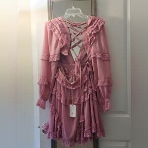 Chic Pink Lace Dress